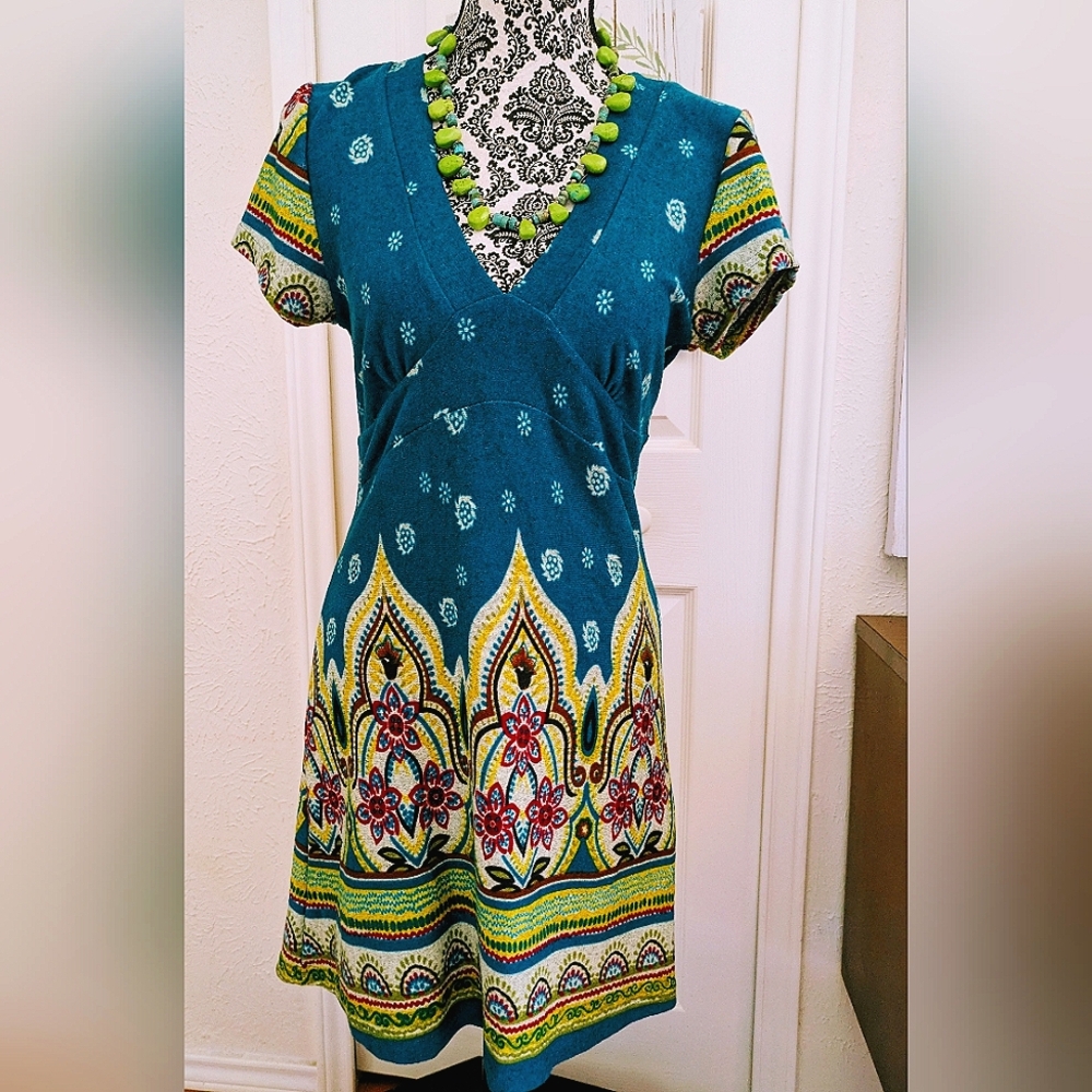 Boho Floral V Neck Dress by Funky People